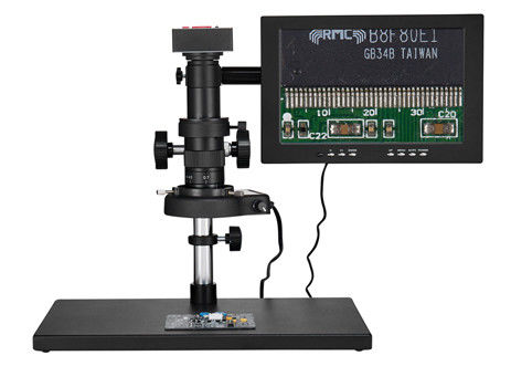 Microscopio ottico HDMI-compatibile del PWB video Digital di industria 16MP con lo schermo a 10 pollici dell'affissione a cristalli liquidi