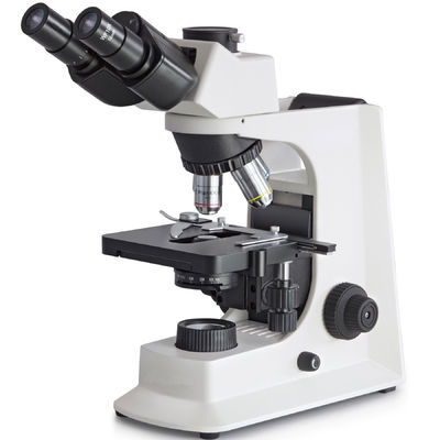 Microscopio biologico del laboratorio bianco di Trinocular con la fase meccanica