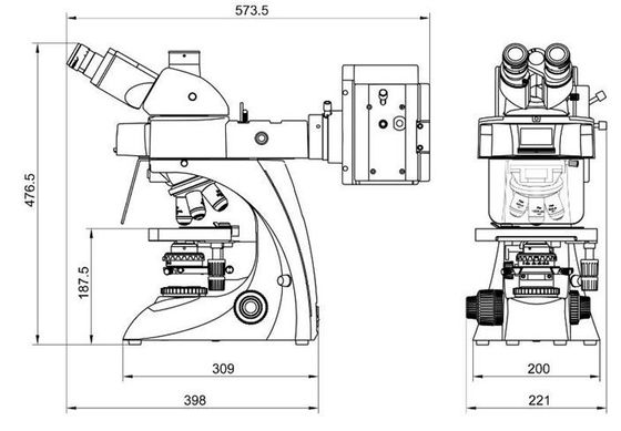 Posizione di polarizzazione integrata del microscopio biologico 4 del laboratorio del campo scuro