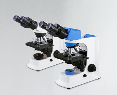 Microscopio biologico del laboratorio bianco di Trinocular con la fase meccanica